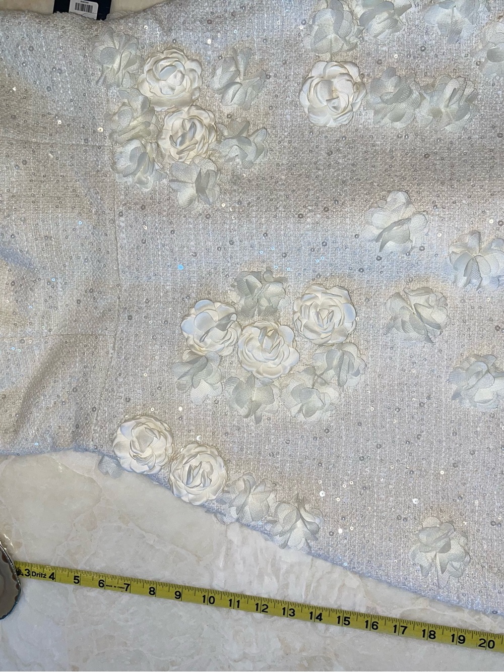 Fashion Nova White Floral Sequin Strapless Mini Dress NWT Size M - Picture 8 of 14